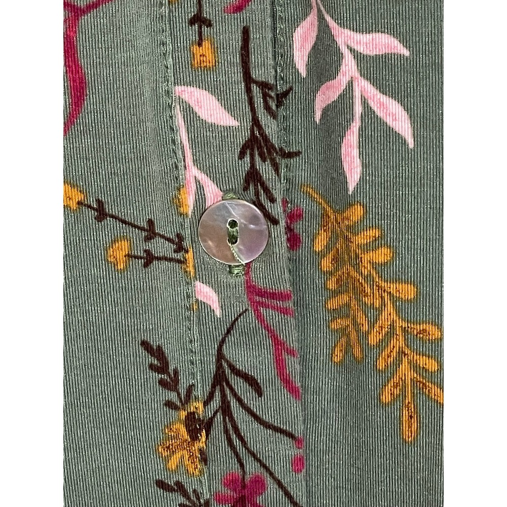 LOGO Lori Goldstein 3X Green Floral Tunic Dress Sharkbite Lagenlook Boho - Picture 13 of 16